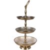 Clayre & Eef 66426 Etagere Ø 18x35 cm Beige-Gold 3 Etagen Eisen