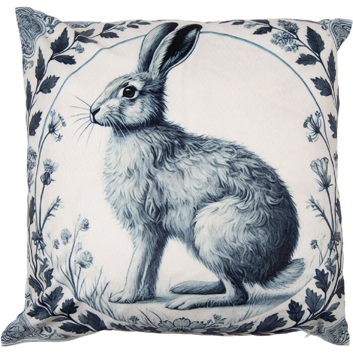 Clayre & Eef KT021.439 Kissenhülle 45x45 cm Beige mit grünen Akzenten