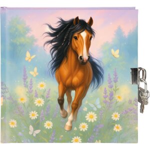 Goldbuch Denník Wiesenglück 16x16 cm, biely s bezpečnostným zámkom