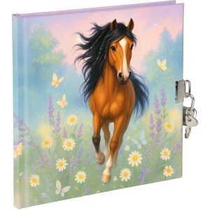 Goldbuch Denník Wiesenglück 16x16 cm, biely s bezpečnostným zámkom