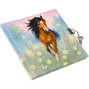 Goldbuch Denník Wiesenglück 16x16 cm, biely s bezpečnostným zámkom