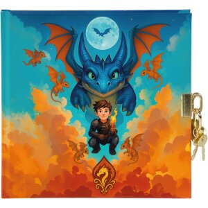 Goldbuch Denníček Drak 16x16 cm, biely s zámkom