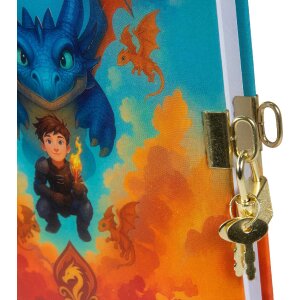 Goldbuch Denníček Drak 16x16 cm, biely s zámkom