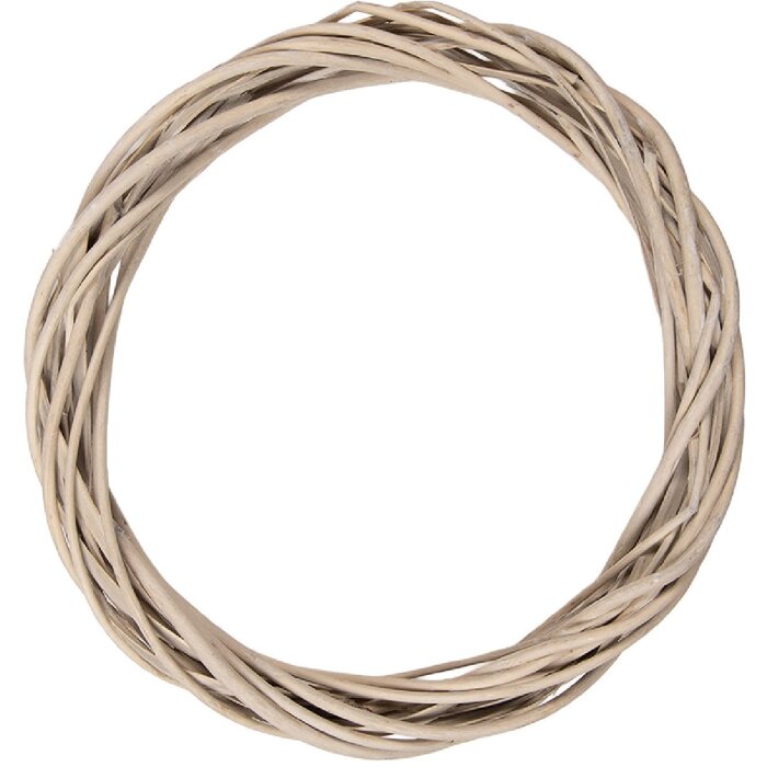 Clayre & Eef Vianočný kruh z prírodného rattanu hnedý Ø 30 cm