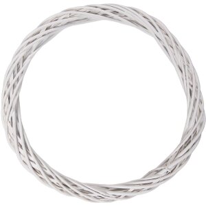 Clayre & Eef 6RO0603XLW Dekorationskranz aus Natur-Rattan weiß Ø 50 cm