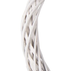 Clayre & Eef 6RO0603XLW Dekorationskranz aus Natur-Rattan weiß Ø 50 cm