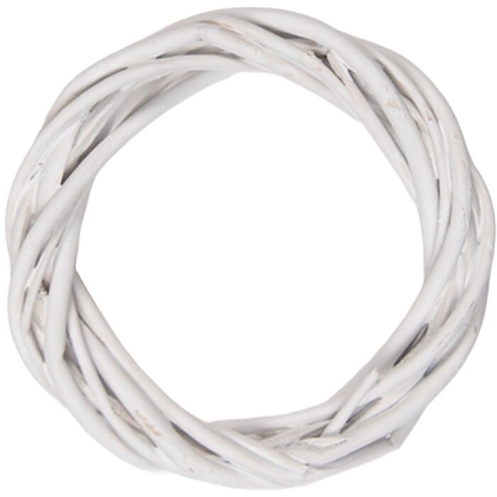 Clayre & Eef Vianočný kruh z rattanu biely Ø 10x2 cm