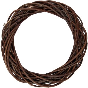 Clayre & Eef 6RO0604M Rattan-Kranz Braun Ø 40x7 cm Weihnachtsdeko