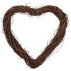 Clayre & Eef 6RO0606M Herzform Kranz aus Rattan 40x40x4 cm Braun