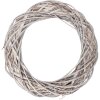 Clayre & Eef 6RO0610LW Weihnachtskranz aus Rattan Weiß Ø 40 cm