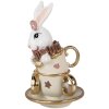 Clayre & Eef Králiček z polyresinu bielo-hnedý 8x8x14 cm