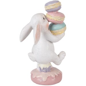 Clayre & Eef Dekoratívna figúrka kráčavého krysa biela/ružová 8x6x14 cm