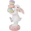 Clayre & Eef Dekoratívna figúrka kráčavého krysa biela/ružová 8x6x14 cm