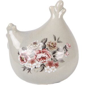 Clayre & Eef Dekorácia Huhn sivorožová...