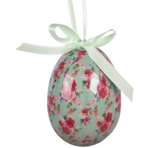 Clayre & Eef 66453 Dekoratívne vajíčkové závesy 9 ks biela ružová Ø 5x8 cm