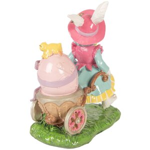 Clayre & Eef Dekoratívna figúrka Králiček bielo-zelená 19x11x23 cm