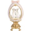 Clayre & Eef Vianočná dekorácia v tvare vajíčka s králikom bielo-zlatá 17x12x31 cm
