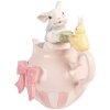 Clayre & Eef dekoratívna figúrka Kaninchen biely a ružový 20x14x20 cm