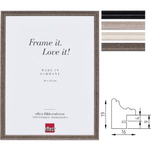 Effect Drevený rám Profil 2440, perlový hranol, hĺbka 1,6 cm, čierny a hnedé tóny, Shabby Chic