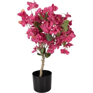 Clayre & Eef Dekorácia Bougainvillea 30x30x90 cm ružové kvety zelené listy
