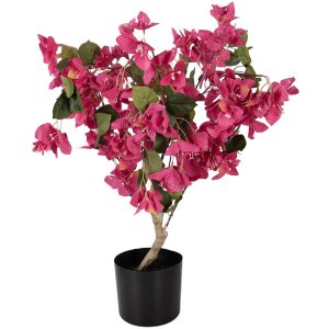 Clayre & Eef Dekorácia Bougainvillea 30x30x90 cm ružové kvety zelené listy