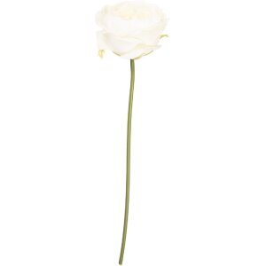 Clayre & Eef Umělá růža 9x9x35 cm bielo-zelená, vodoodolná nástenná dekorácia