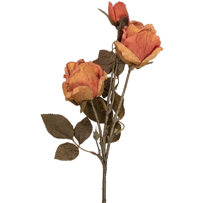 Clayre & Eef Dekoratívny kvetinový výraz 12x12x70 cm, oranžová a zelená