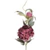 Clayre & Eef Dekorácia v tvare větve s kvetmi fialová zelená 14x14x78 cm