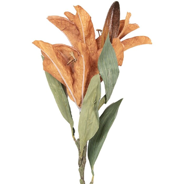 Clayre & Eef dekorácia vetvička s kvetmi 12x16x88 cm hnedá/zelená