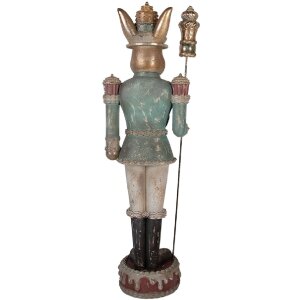 Clayre & Eef Dekoratívny Kaninček z Polyresinu Hnedo-Zelený 29x25x100 cm