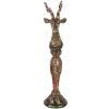 Clayre & Eef Dekoratívna figúrka Hirsch zlatá s zelenými akcentmi 16x22x70 cm