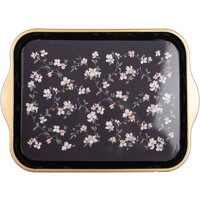 Clayre & Eef servírovacia misa 38x27 cm čierno-biele