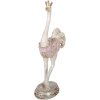 Clayre & Eef Strauček 23x11x41 cm, bielo-růžový polyresin, dekorácia pre obývacie priestory