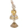 Clayre & Eef Kráľovský zajačik béžovo-zlatý Ø 13x36 cm – polyresinová dekorácia
