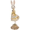 Clayre & Eef Kráľovský zajačik béžovo-zlatý Ø 13x36 cm – polyresinová dekorácia