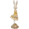 Clayre & Eef Kráľovský zajačik béžovo-zlatý Ø 13x36 cm – polyresinová dekorácia