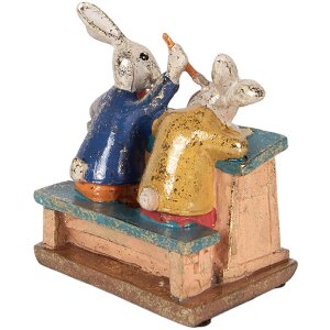 Clayre & Eef Dekoratívna figúrka Kaninčia biela 11x7x11 cm