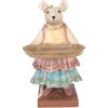 Clayre & Eef Dekoratívna myš s miskou béžová 17x15x26 cm polyresin