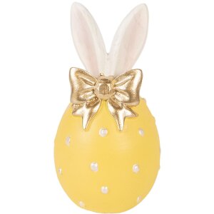 Clayre & Eef Dekorácia Ei, žltobiele,...