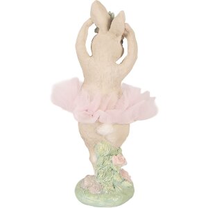 Clayre & Eef Dekoratívna figúrka Kaninchen béžové-ružová 10x9x27 cm