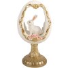Clayre & Eef Vajíčko s králičkom bielo-zlaté 12x11x22 cm