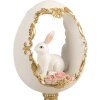 Clayre & Eef Vajíčko s králičkom bielo-zlaté 12x11x22 cm