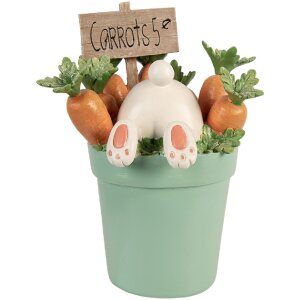 Clayre & Eef dekoratívna figúrka králik bielo-modrá 21x20x28 cm