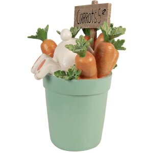 Clayre & Eef dekoratívna figúrka králik bielo-modrá 21x20x28 cm