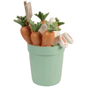 Clayre & Eef dekoratívna figúrka králik bielo-modrá 21x20x28 cm