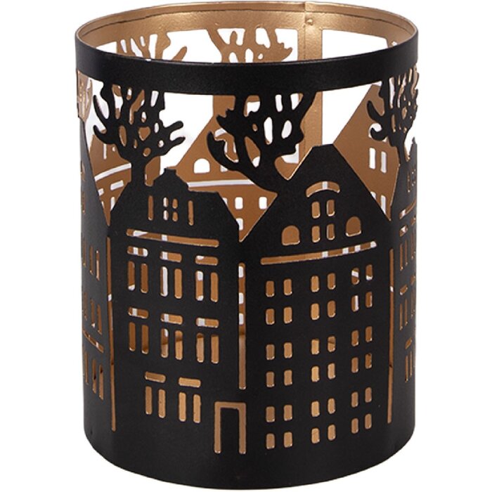 Clayre & Eef 6Y5976 Kerzenständer z železa klasický hnedý Ø 11x13 cm