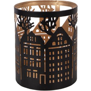 Clayre & Eef 6Y5976 Kerzenständer z železa klasický hnedý Ø 11x13 cm