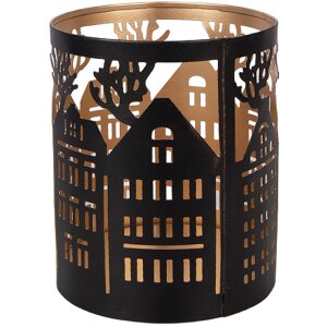 Clayre & Eef 6Y5976 Kerzenständer z železa klasický hnedý Ø 11x13 cm