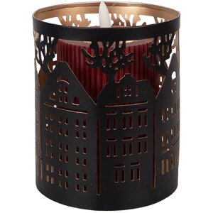 Clayre & Eef 6Y5976 Kerzenständer z železa klasický hnedý Ø 11x13 cm