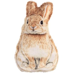 Clayre & Eef TW0628 Vankúš Kaninček Hnedo-biely 13x5x25 cm